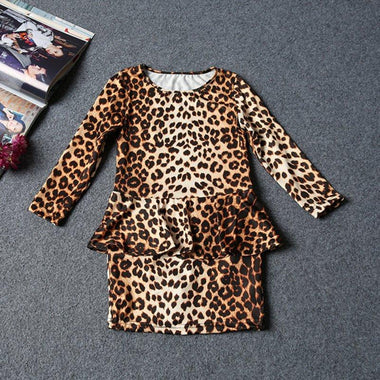 Leopard Printed Mini Short Casual Dress