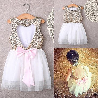 Sexy Back Heart & Bow Tutu Dress
